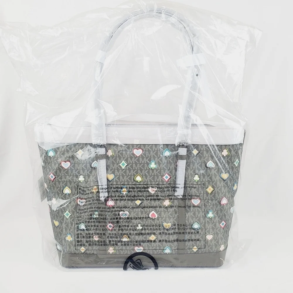 Michael Kors Jet Set Large Printed Signature Logo Tote Bag